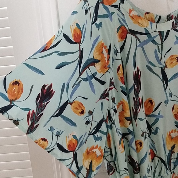 Ava and Viv Plus Size 4x Tulip Print Belted High Low Dress Spring Summer - Picture 2 of 4